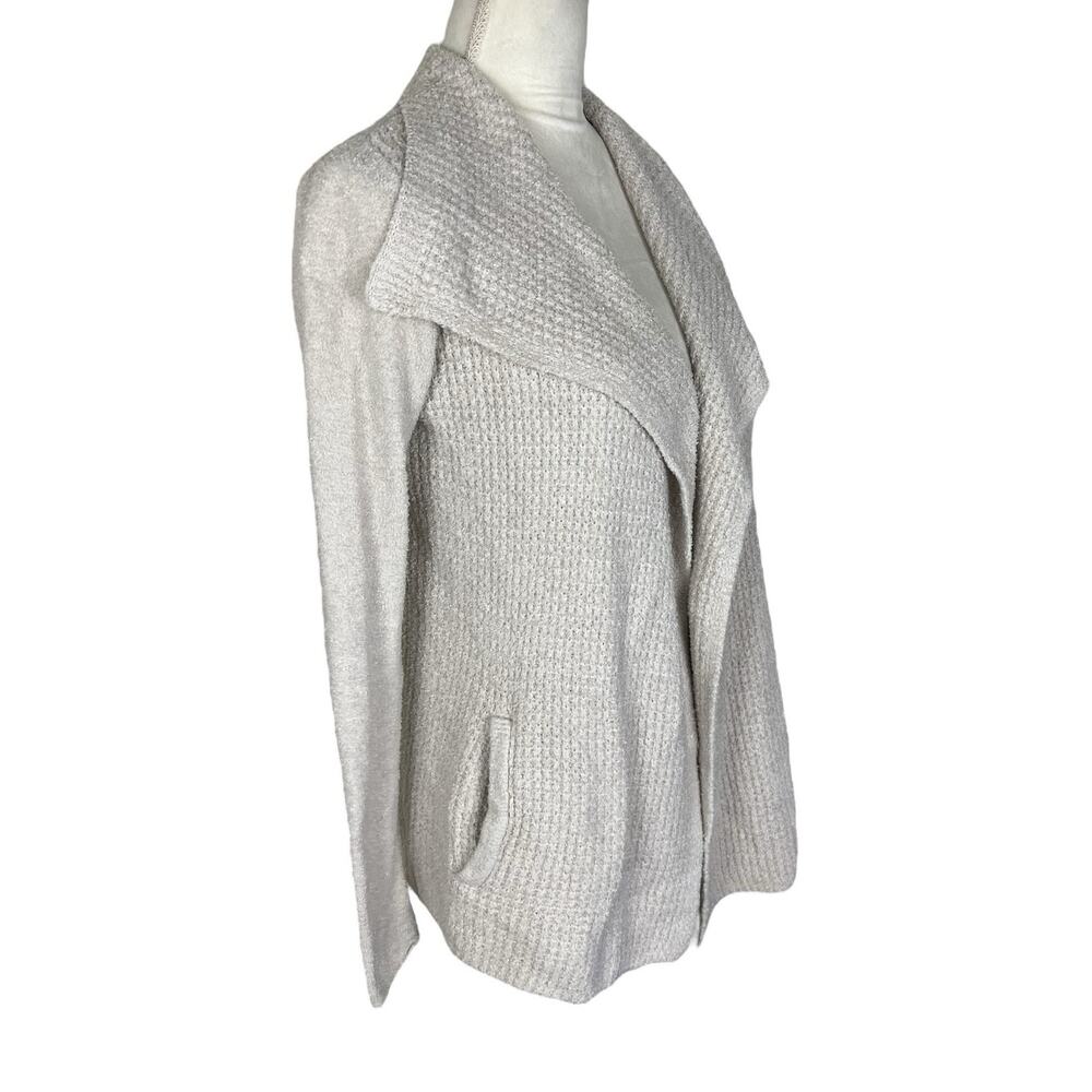 Barefoot Dreams Cozy Chic Lite Waffle Knit Cardigan Sweater Oatmeal Size Small - Picture 2 of 6